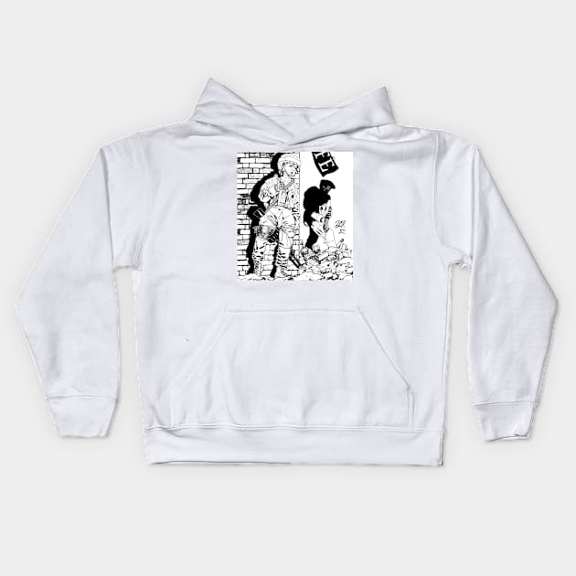 Cornered, Wounded & Bladed Kids Hoodie by Redhouse Artisan